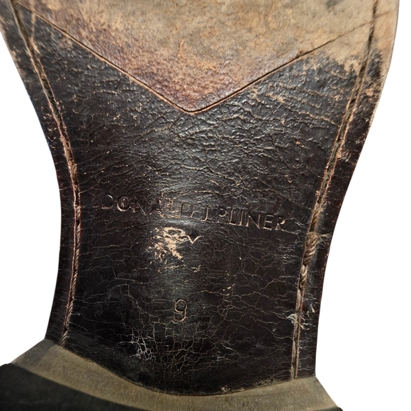 Donald J. Pliner Zaccaro Men's Black Leather Buckle Boots Size 9 - Picture 8 of 9